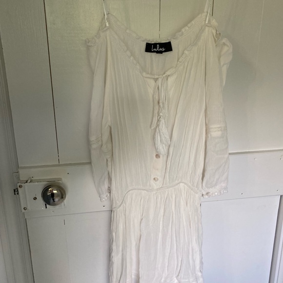 Lulu’s White Boho Off the Shoulder Dress - Picture 7 of 11
